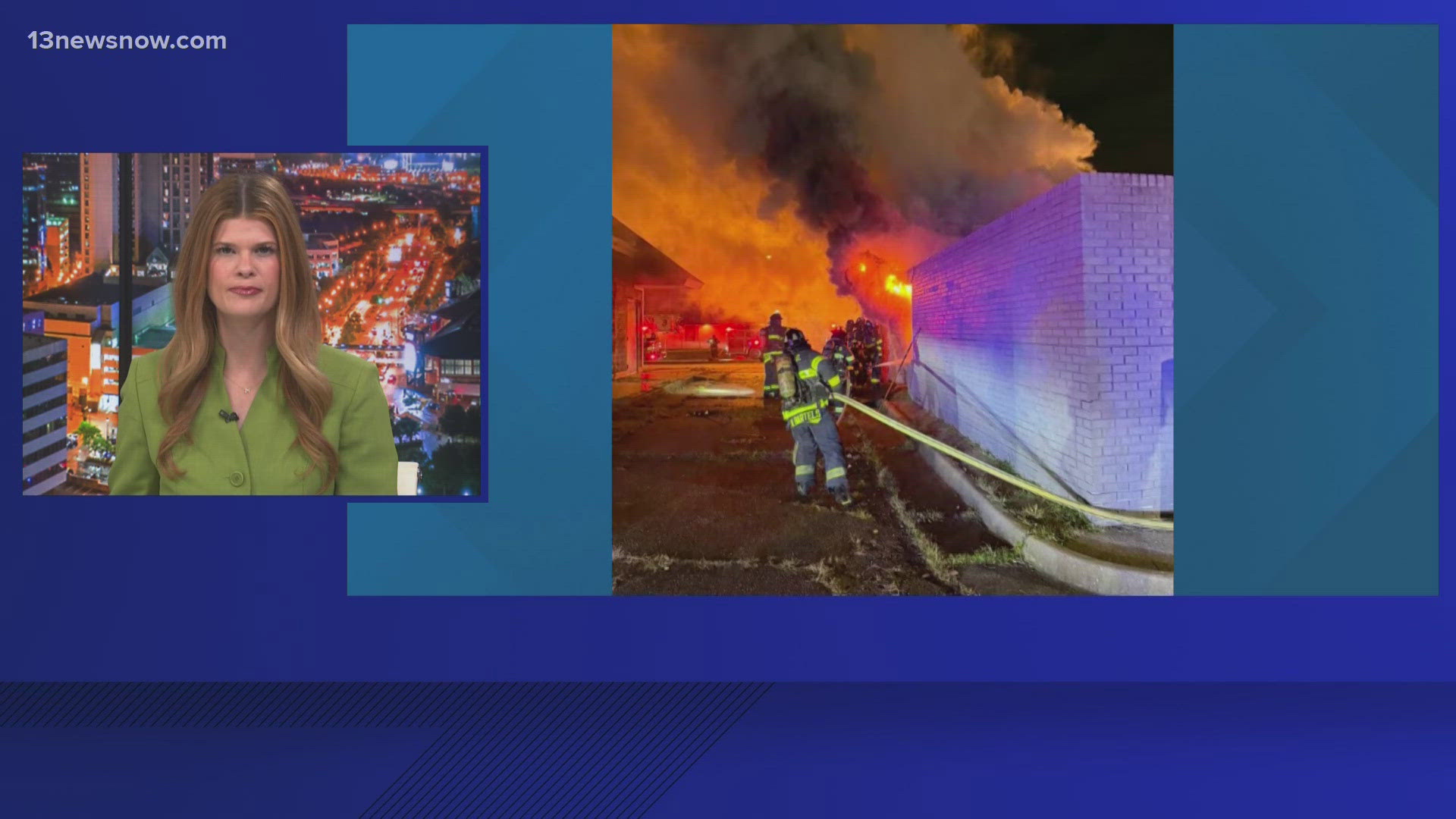 Newport News firefighters extinguish blaze in commercial building