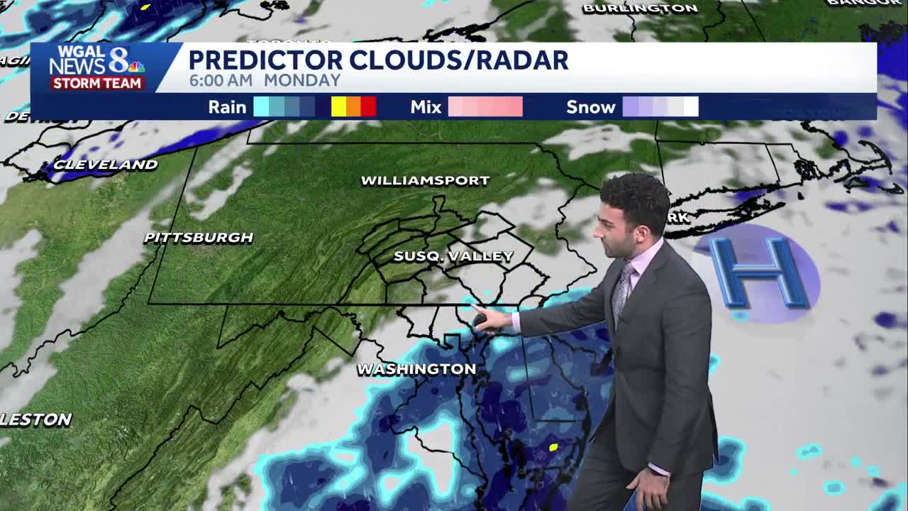 Comfortable start for the work week, shower chances return midweek