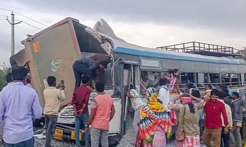 19 dead as tipper lorry carrying gravel collides head-on with bus in ...