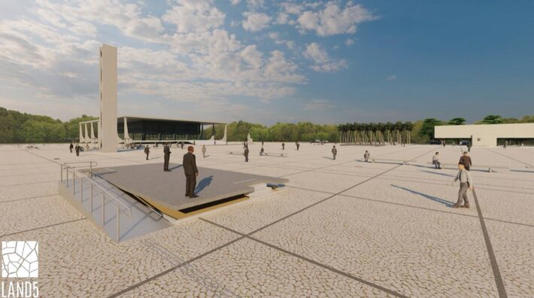 Projeção computadorizada da Praça dos Três Poderes, em Brasília, reformada Foto: Reprodução/Iphan