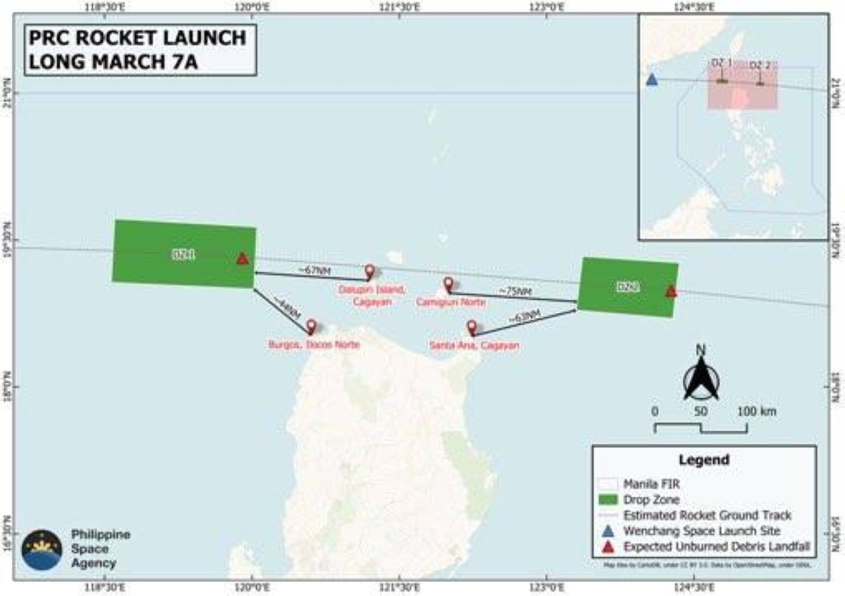 PhilSA confirms China rocket launch, debris projected to fall near ...