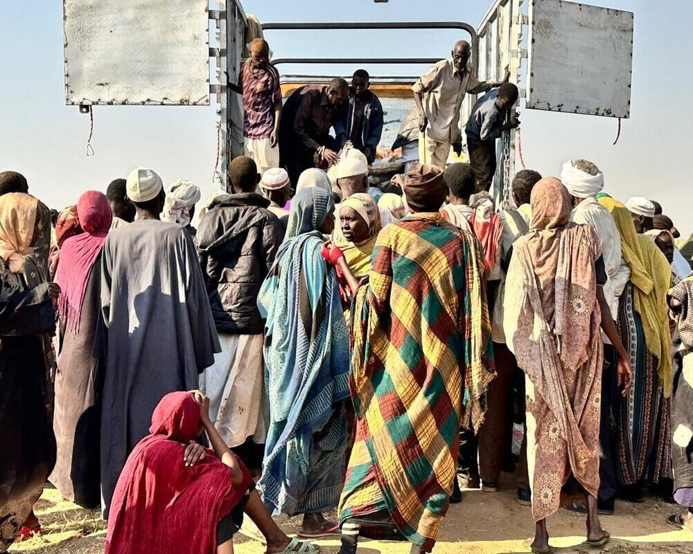 Families from El Fasher at a Darfur displacement camp, where they sought refuge from fighting, Friday 31 October. Photograph: Norwegian Refugee Council/AP