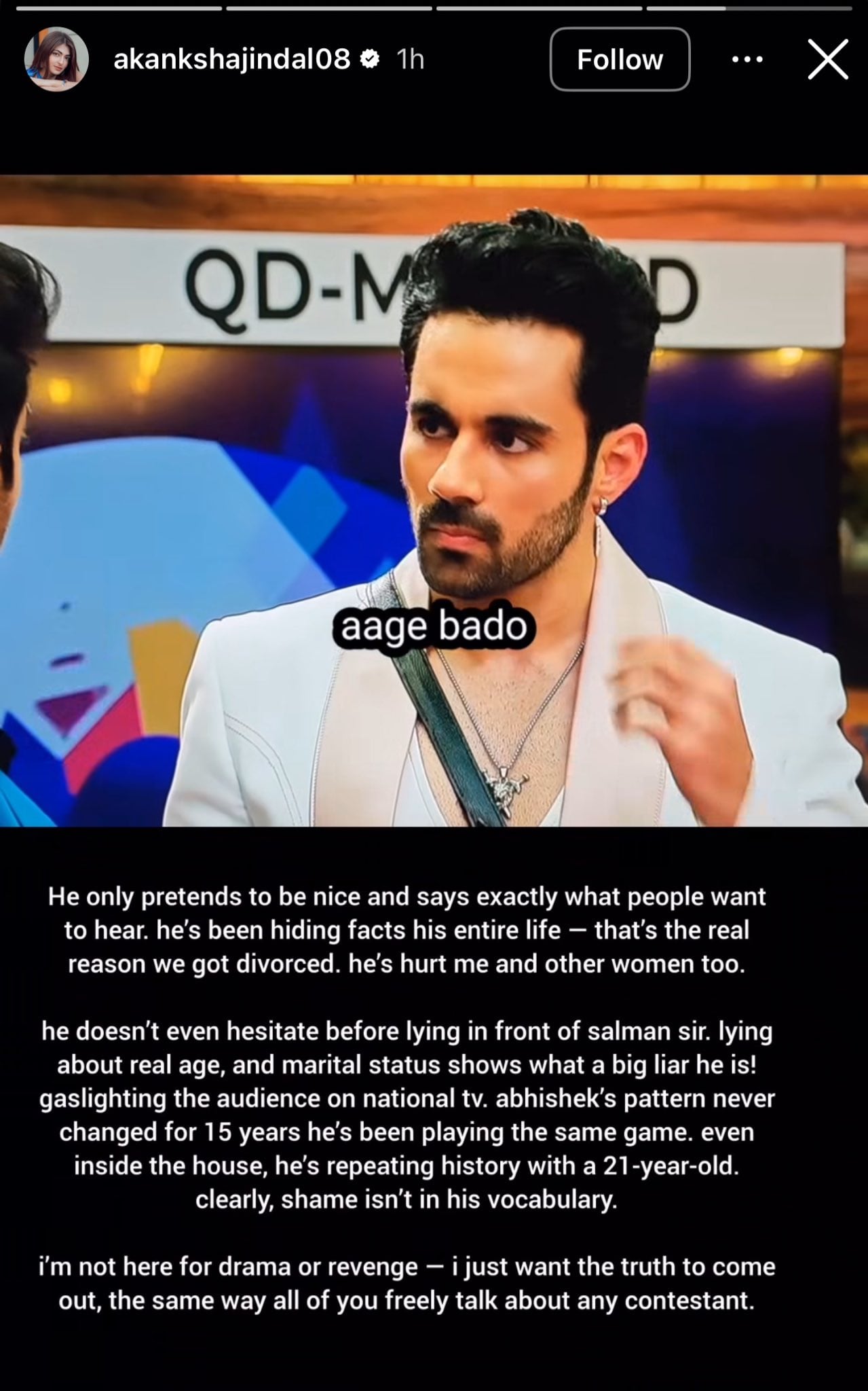 Abhishek Bajaj’s Ex-Wife Akanksha Jindal Exposes Him: Calls Him A ‘Big Liar’ Who Even Lies In Front Of Salman Khan