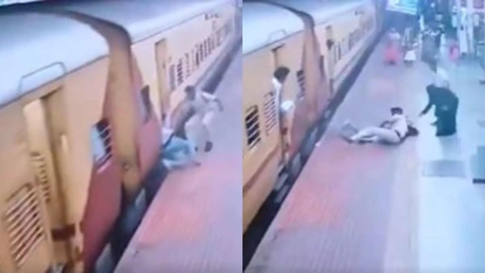 Watch: RPF Staff Saves Woman From Being Crushed Under Moving Train