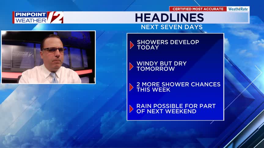WPRI 12 Weather Now 11/3/25: Showers Develop Today