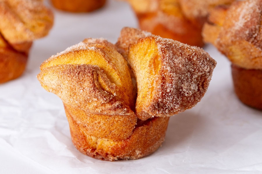 horizontal crop of a morning bun.