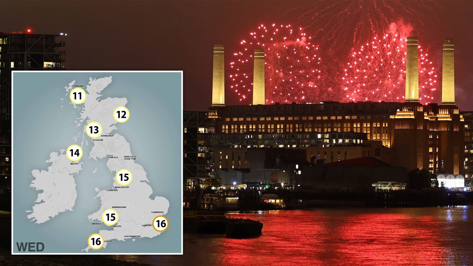Bonfire Night weather forecast spells chance of rain