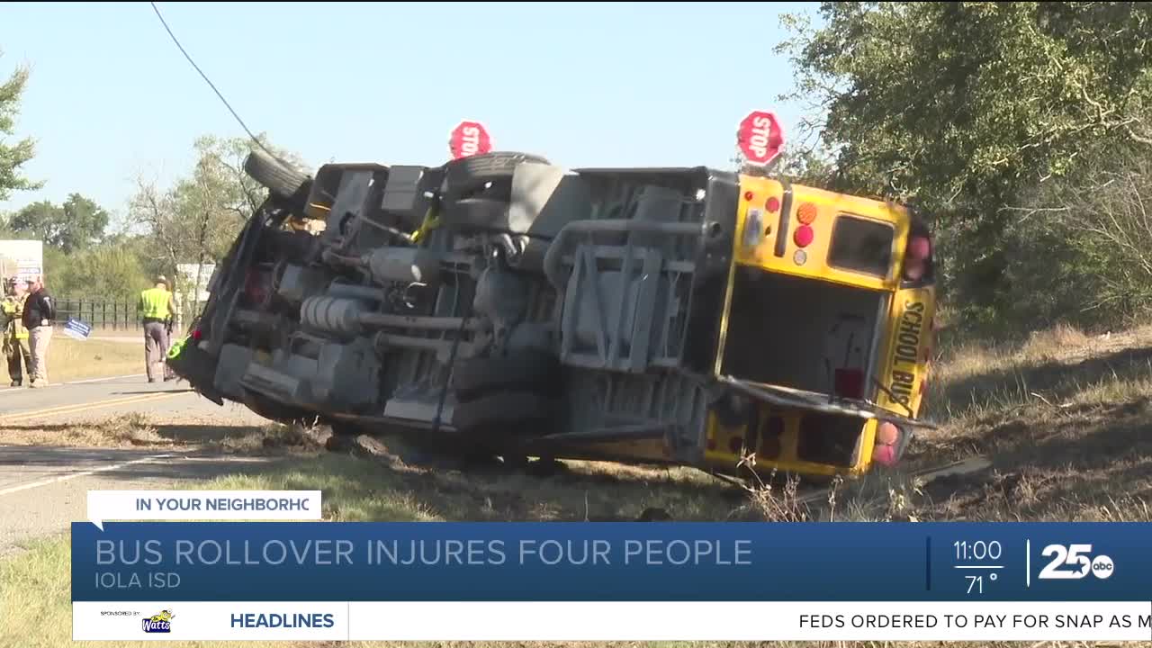 School bus rollover in Grimes County