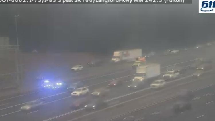 Suspect hit and killed fleeing at end of chase on I-75/85, GSP says