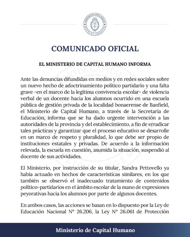 “Gracias Martín Menem”: polémica por adoctrinamiento infantil en excursión escolar