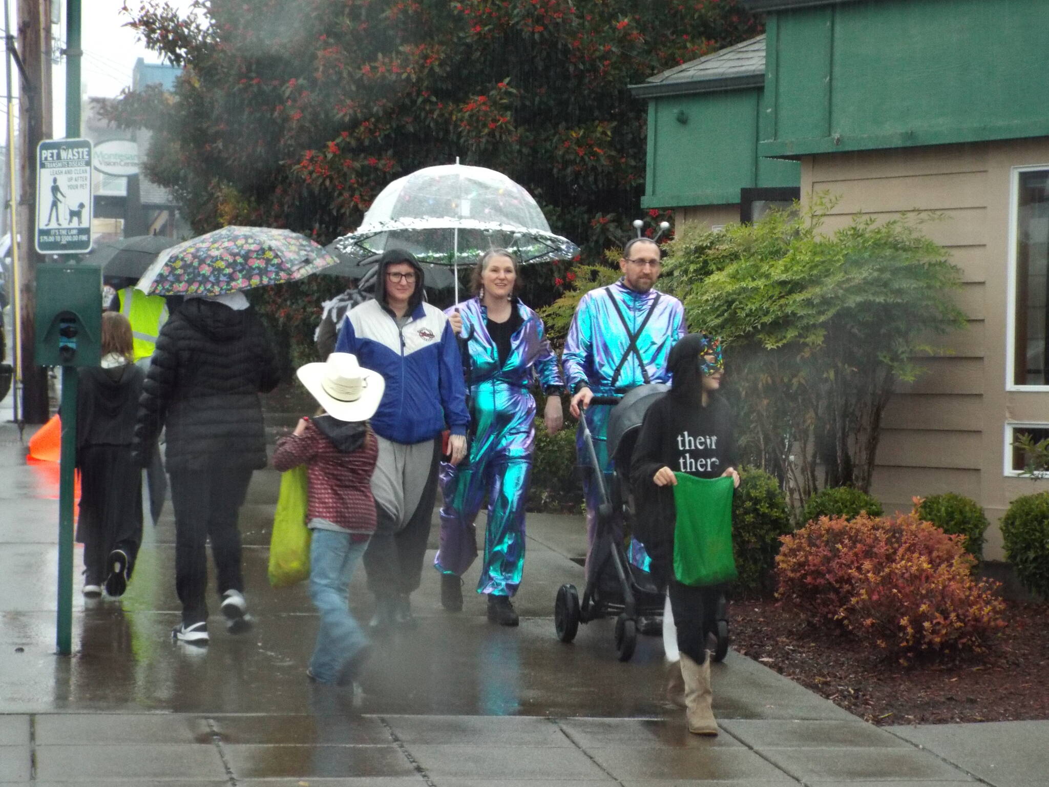 A wet Halloween didn’t dissuade trick or treaters