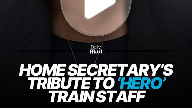 Home Secretary pays tribute to 'hero' train staff