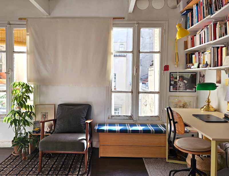 For 10 Years, This Renter Has Created a Cozy, Warm Home in a 195-Square-Foot Paris Studio