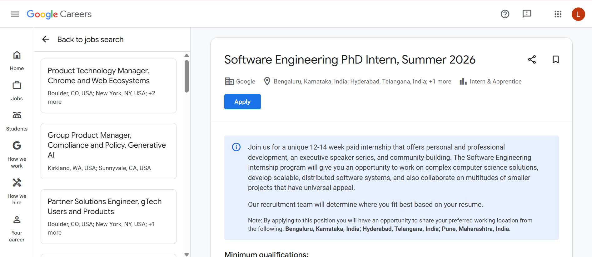 Google India PhD Software Engineering Internship 2026 is Seeking ...