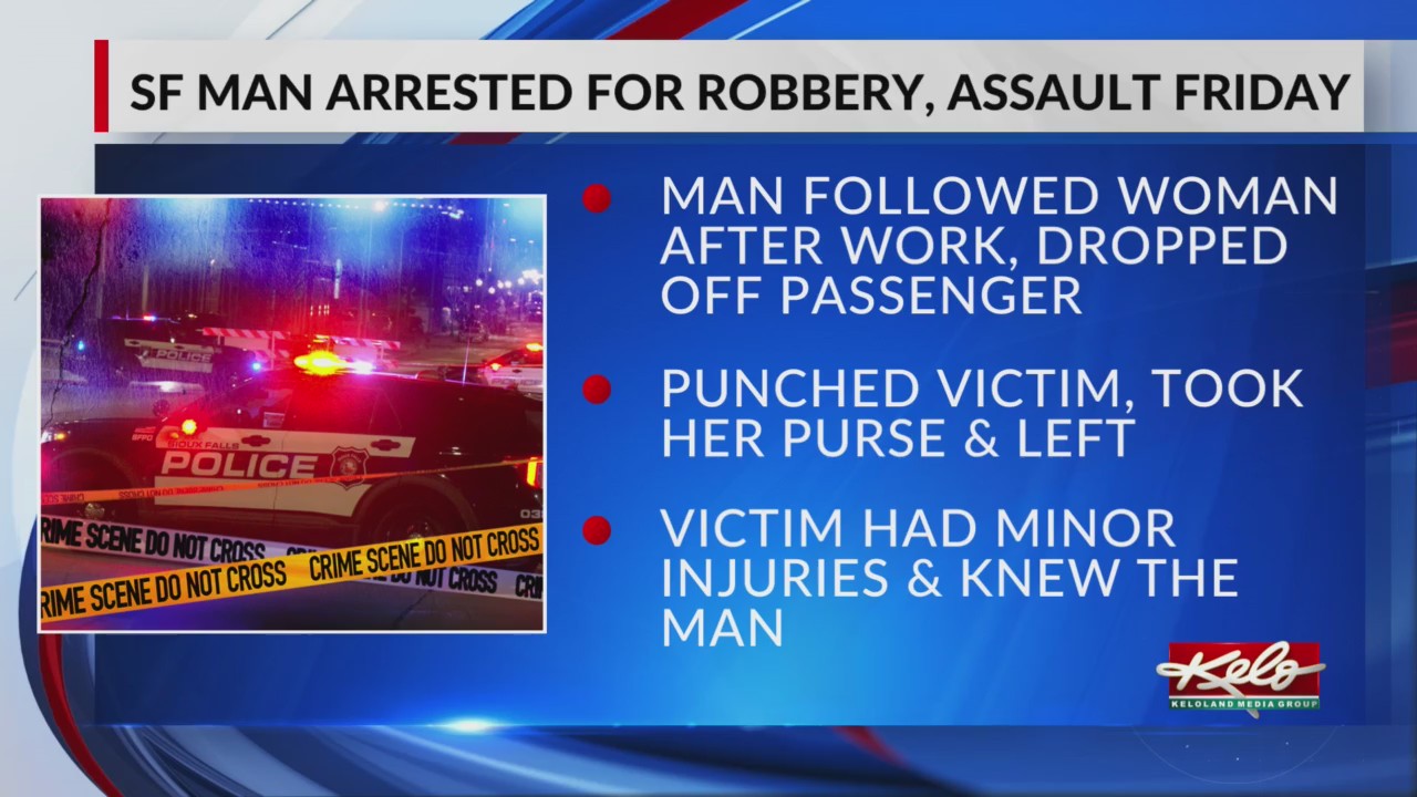 Sioux Falls man arrested for robbery, assault Friday