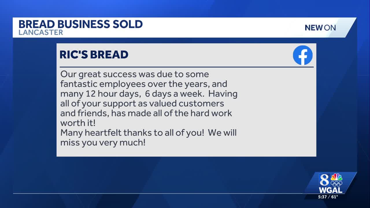 Ric's Bread in Lancaster changes hands after 20 years