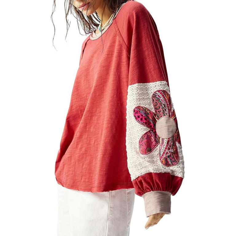 Amazon’s ‘Cute’ and ‘Unique’ $30 Floral Patchwork Long-Sleeve Top Is ...