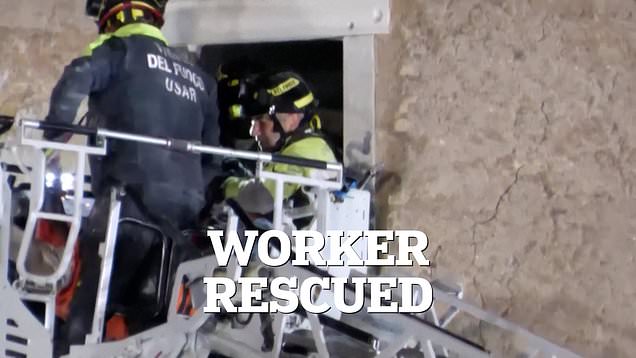 Emergency services rescue Romanian worker after tower in Rome collapsed
