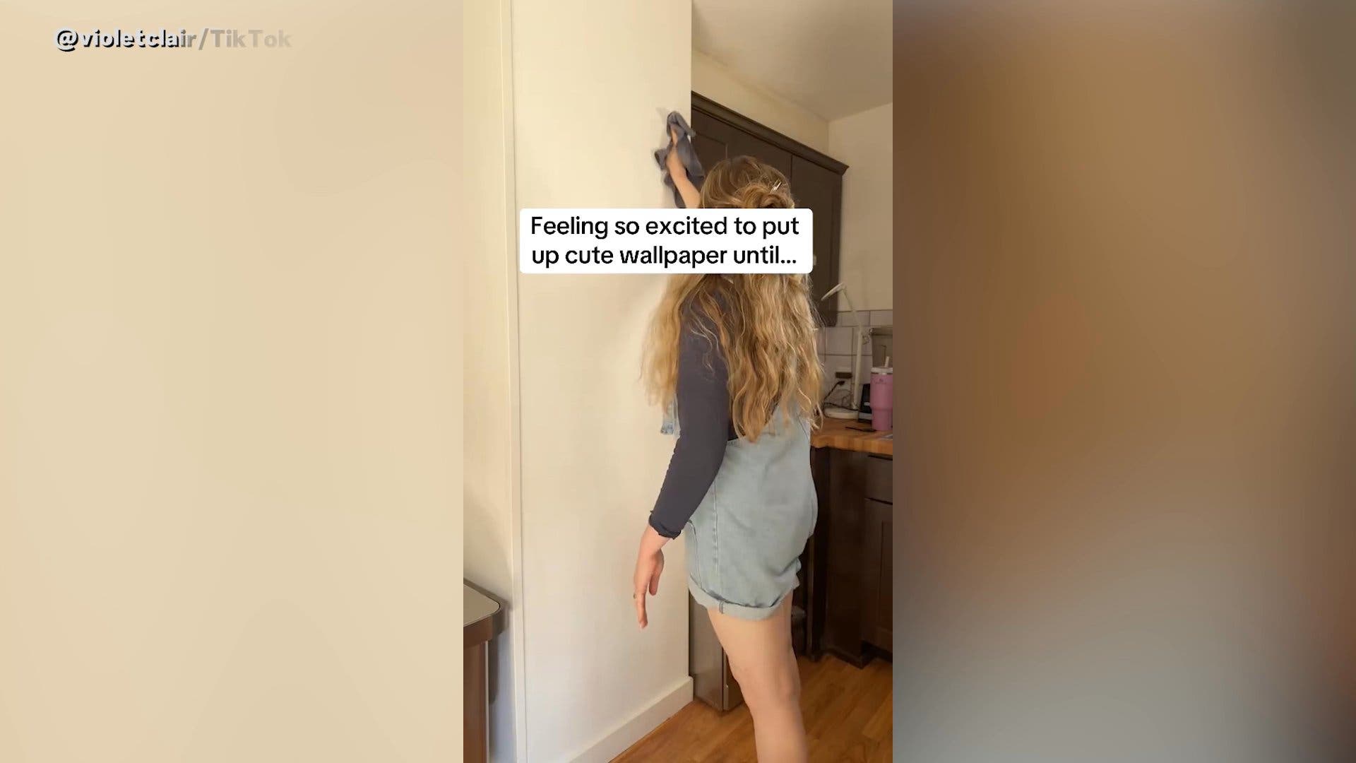 Woman Puts Up Wallpaper, Then Notices A Problem
