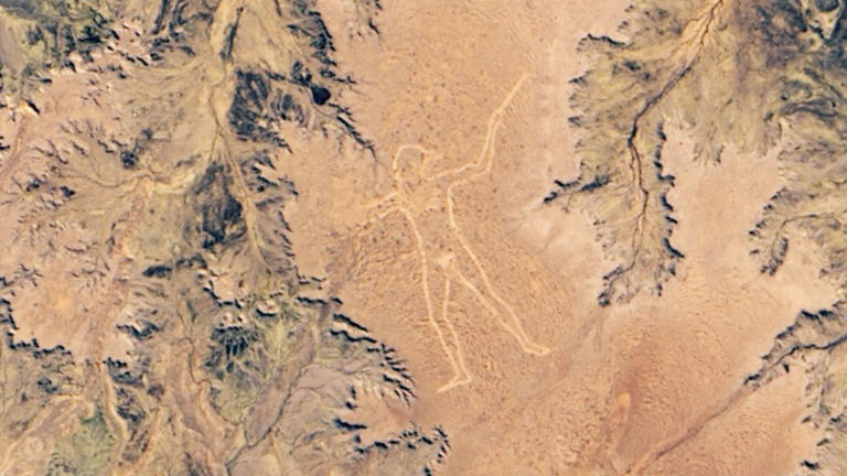 2-mile-tall, naked 'Marree Man' looming over Australian outback is a