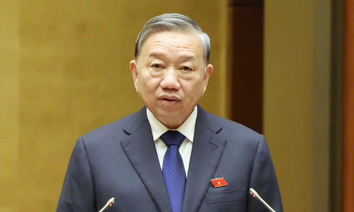 Tổng Bí thư Tô Lâm phát biểu chiều 4/11 trước Quốc hội. Ảnh: Giang Huy