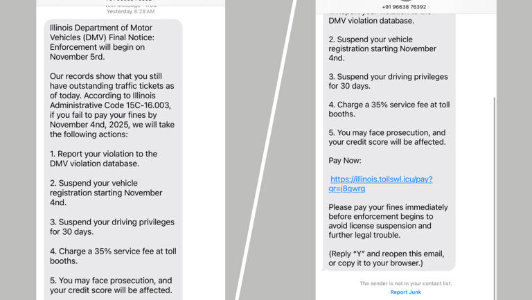 Threatening ‘traffic ticket' text scams are back in Illinois, and they ...