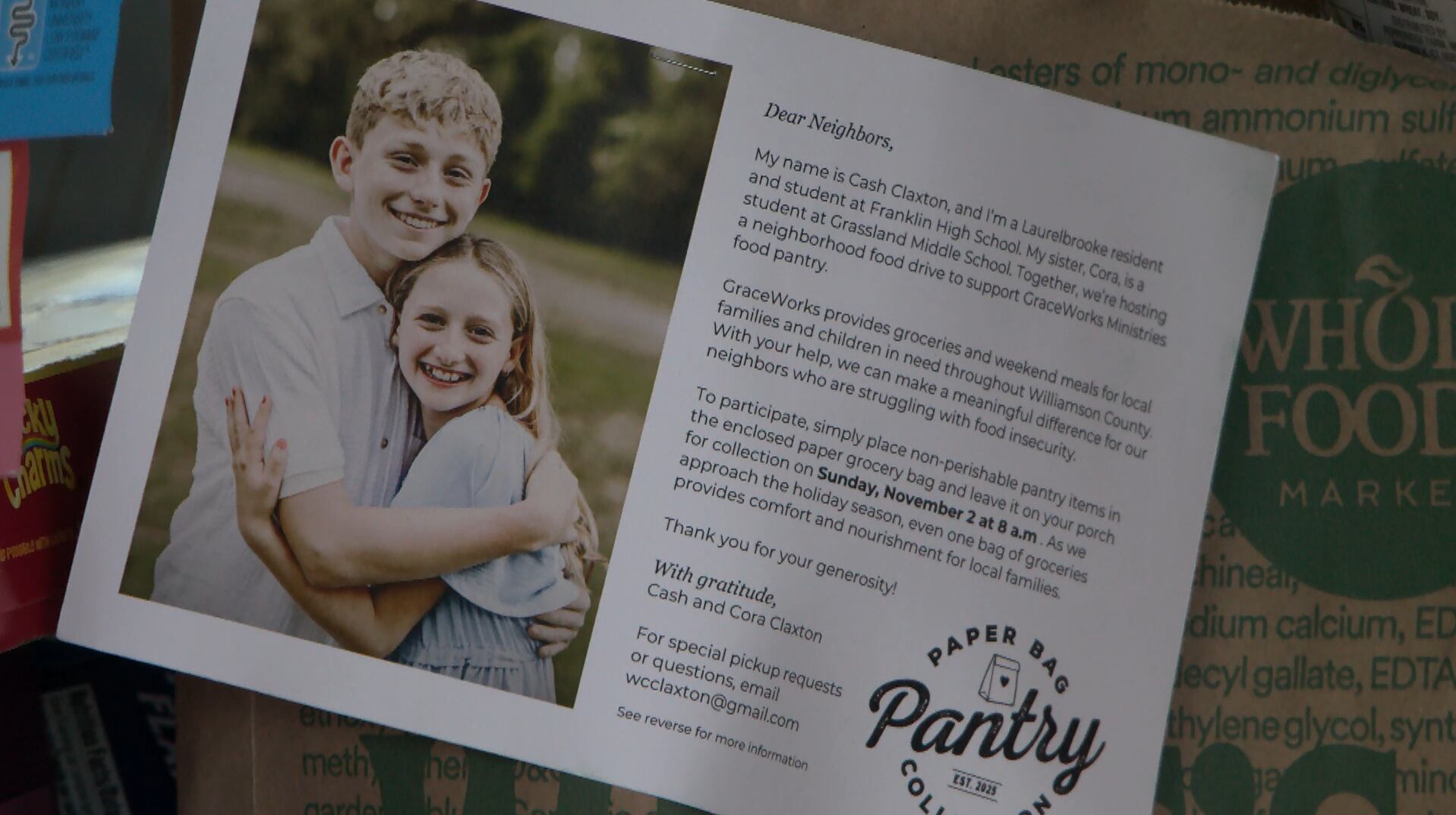 Middle Tennessee siblings collect over 2,800 pounds of food for local ...