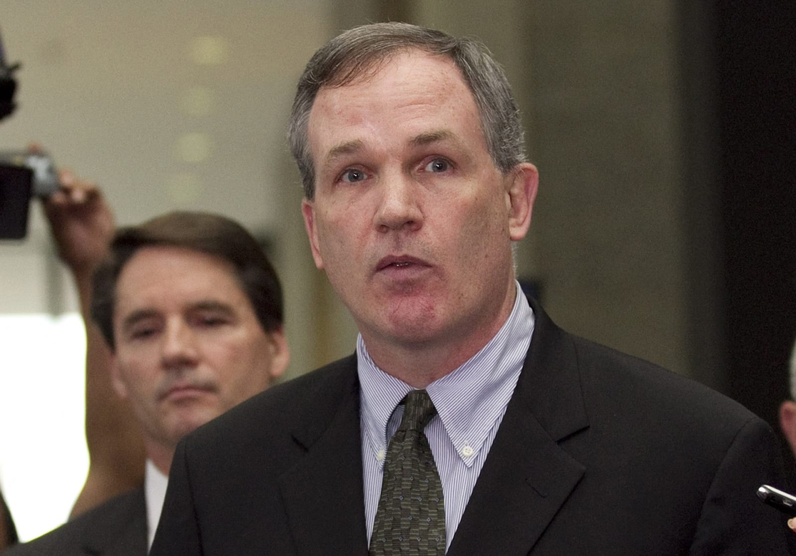 James Comey’s attorney, Patrick Fitzgerald, came out of retirement to represent him. Fitzgerald was appointed as a federal prosecutor in Chicago by President George W. Bush and earned a reputation as a relentless, principled U.S. attorney who went after corruption in Illinois politics. By: BRIAN KERSEY/UPI/Newscom/The Mega Agency