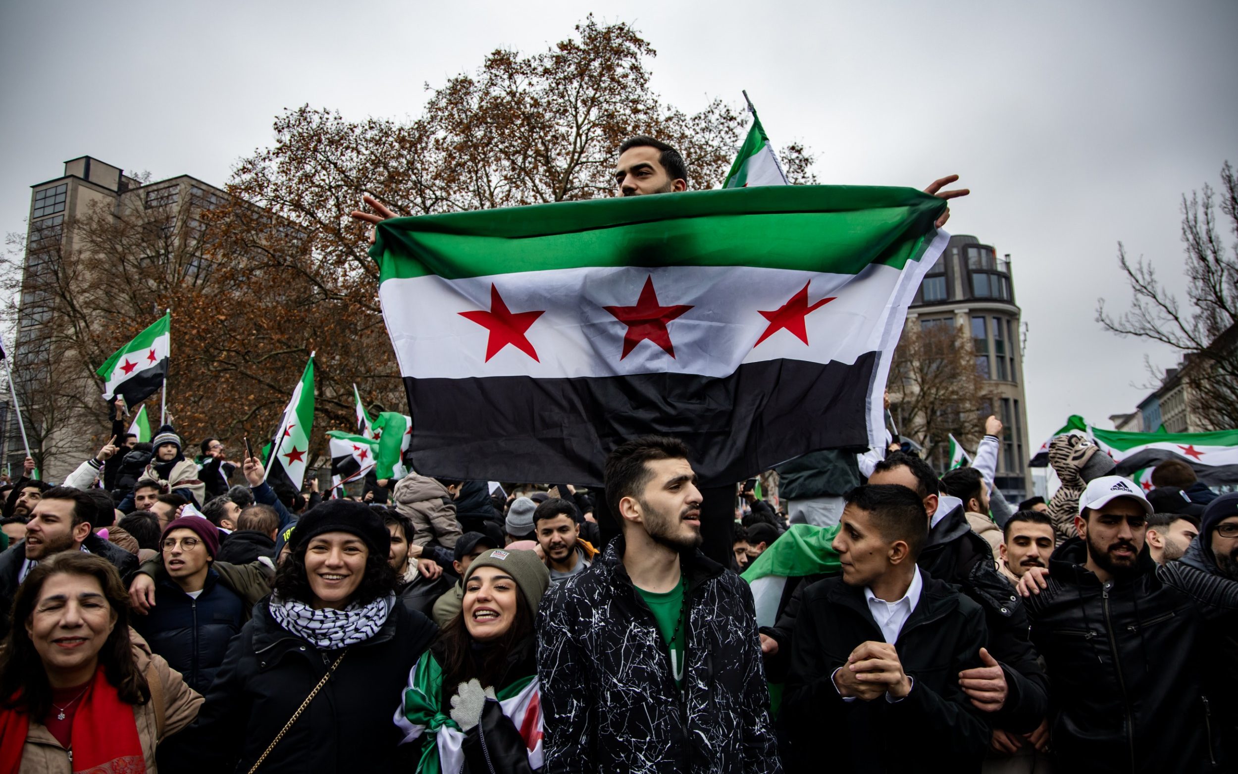 Syrians celebrate the fall of the Assad regime in Berlin in December 2024 - Emmanuele Contini/NurPhoto