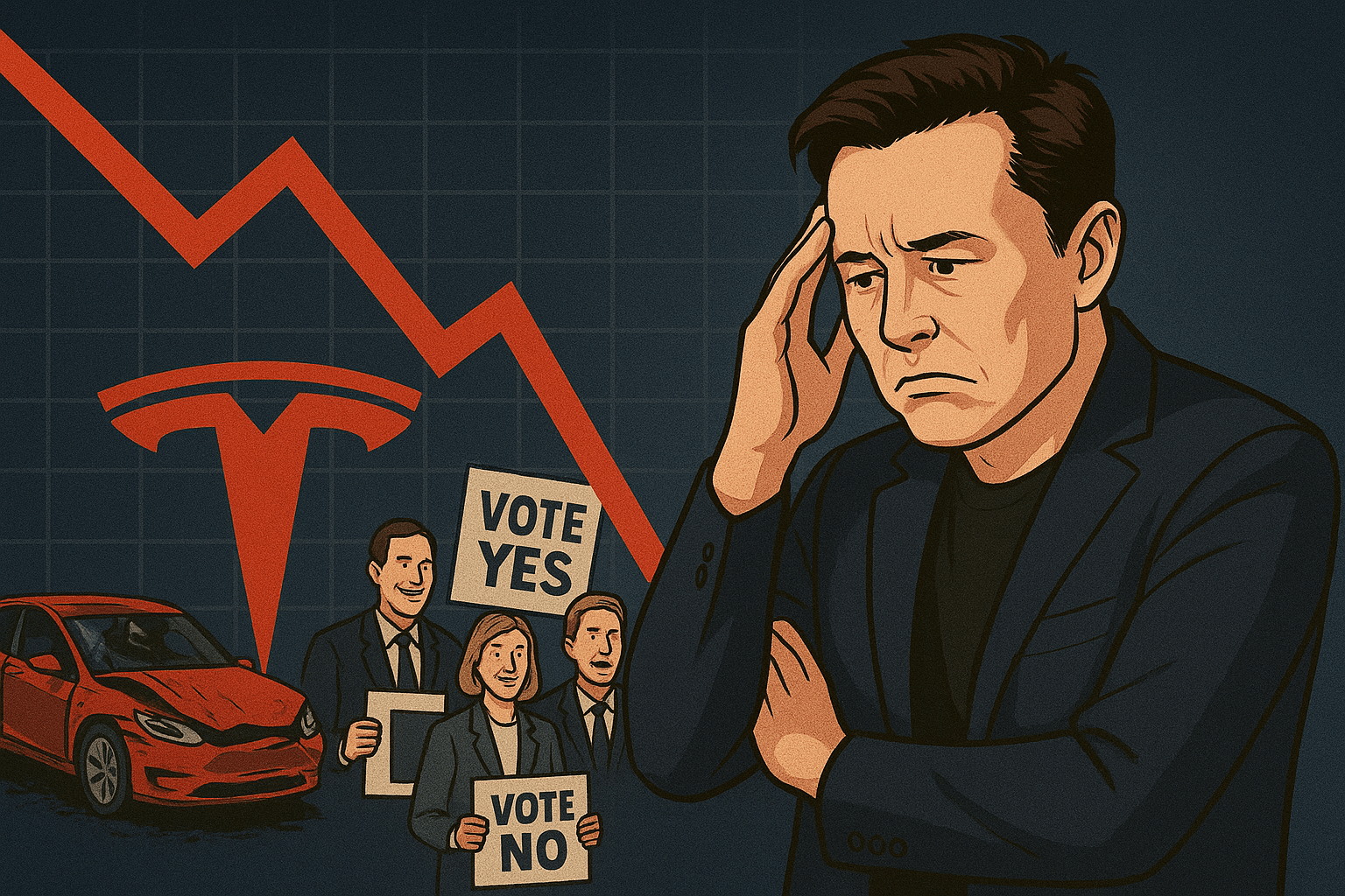 Picture of Tesla stock down over 2% as Musk pay vote nears: what to expect?
