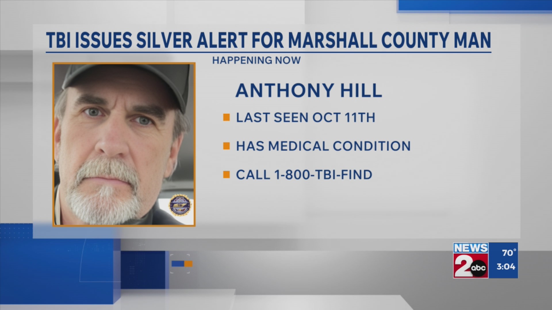 TBI issues Silver Alert for missing Marshall County man