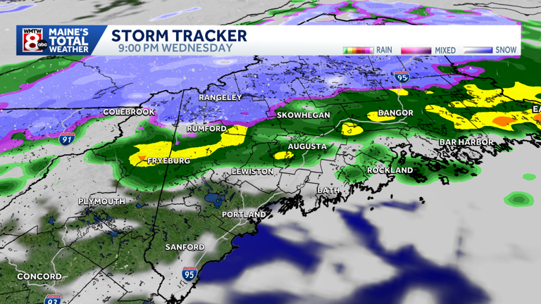 First snow for parts of Maine Wednesday night