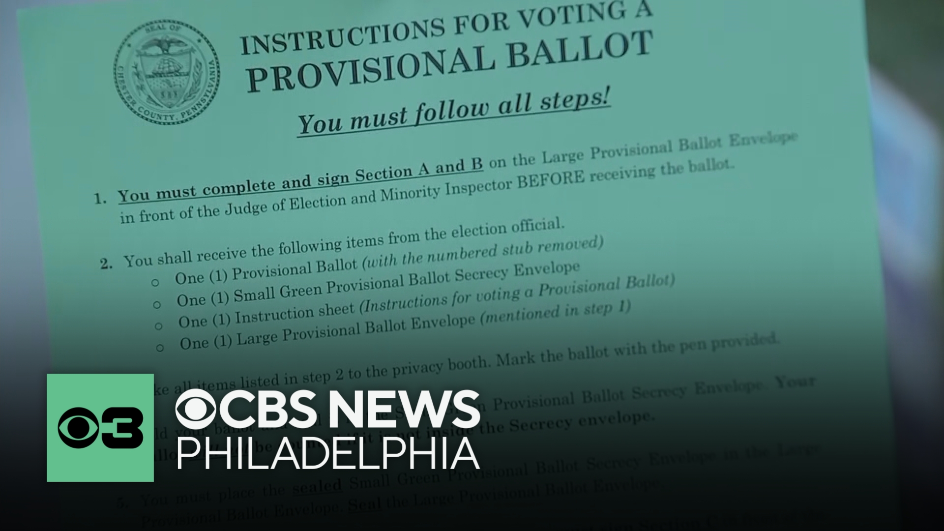 Clerical error leads to thousands in Chester County to vote provisionally