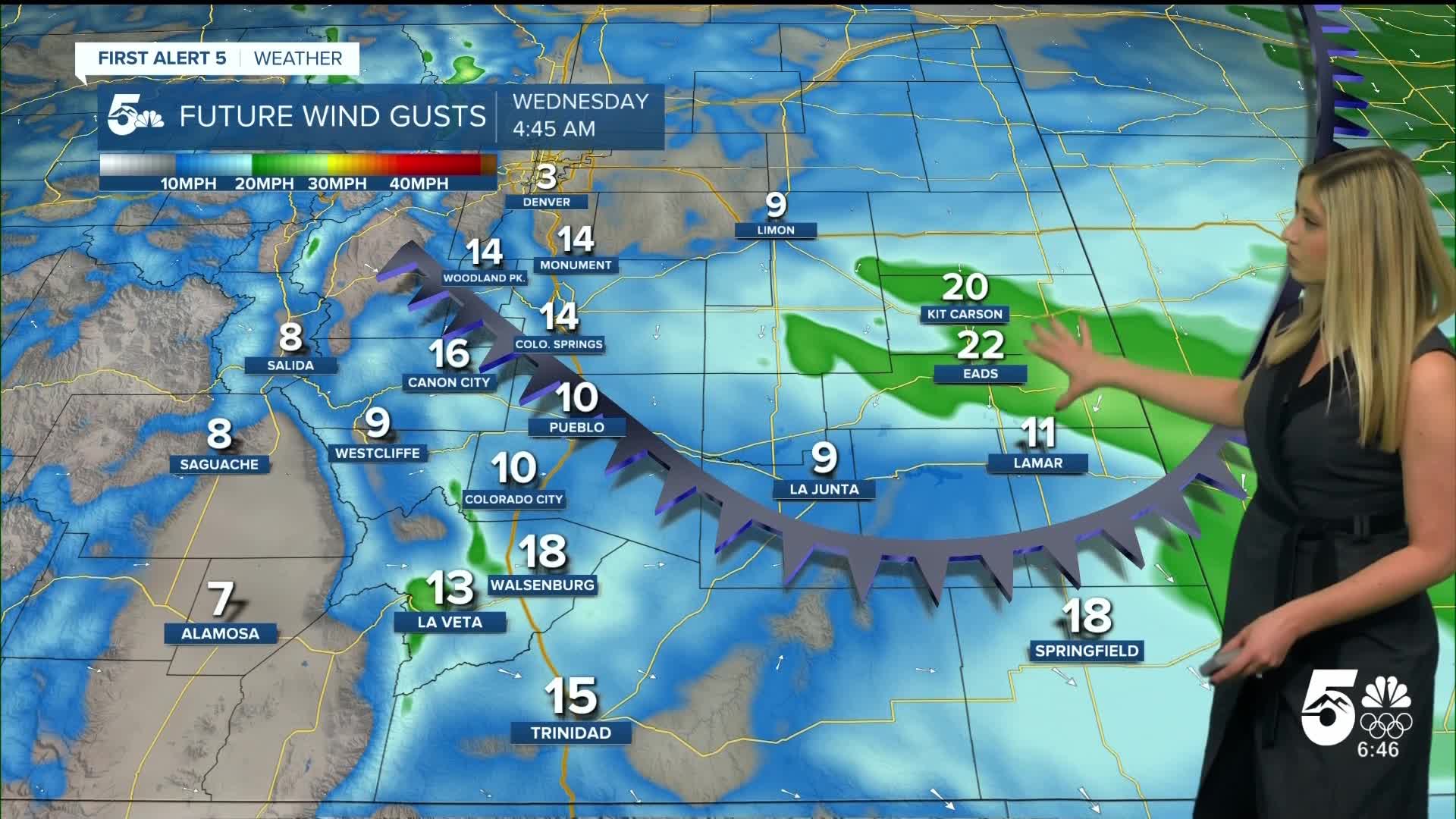 A Weak Cold Front Cools Us On Wednesday In Southern Colorado