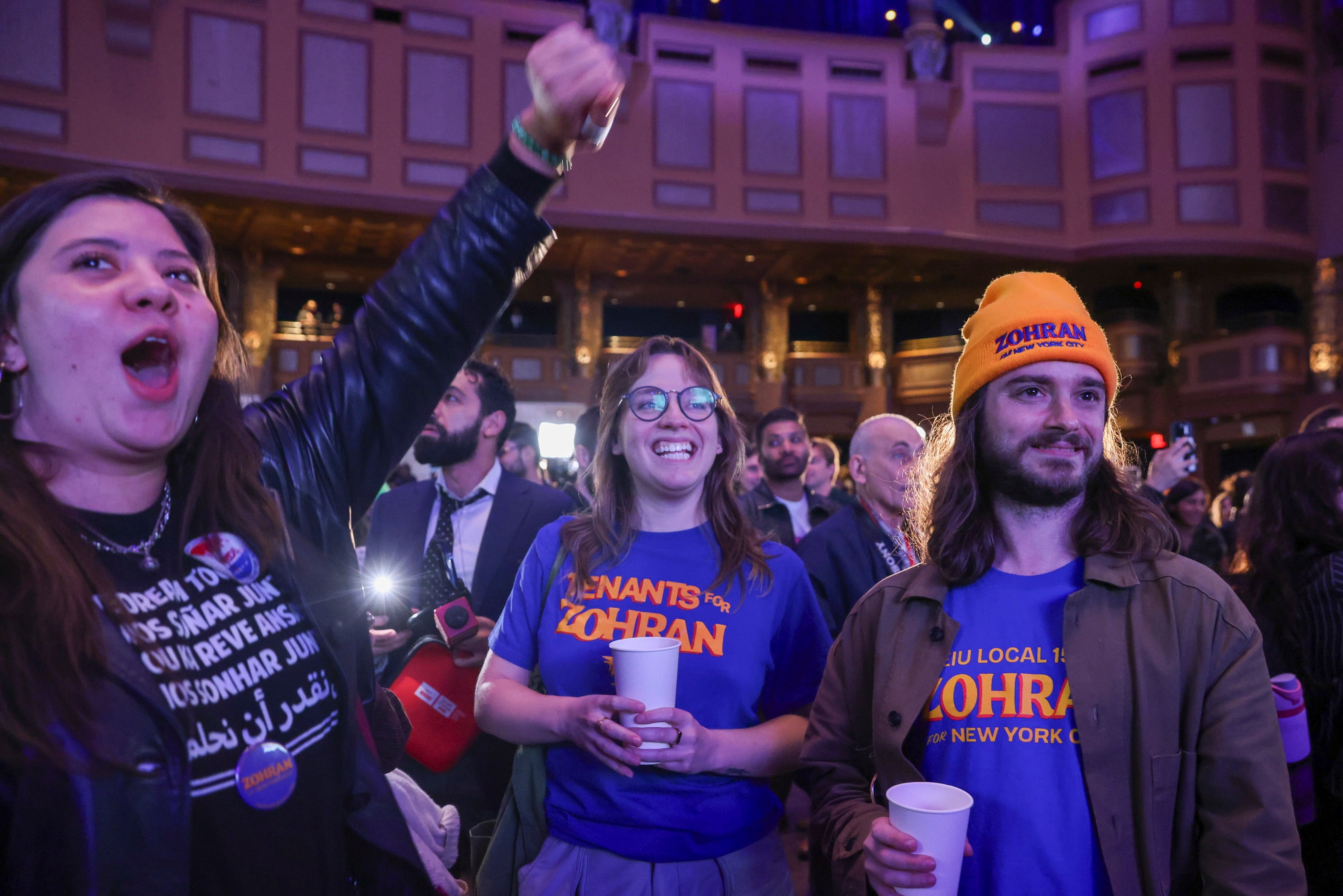 Seguidores de Mamdani celebran en Brooklyn, el 4 de noviembre.