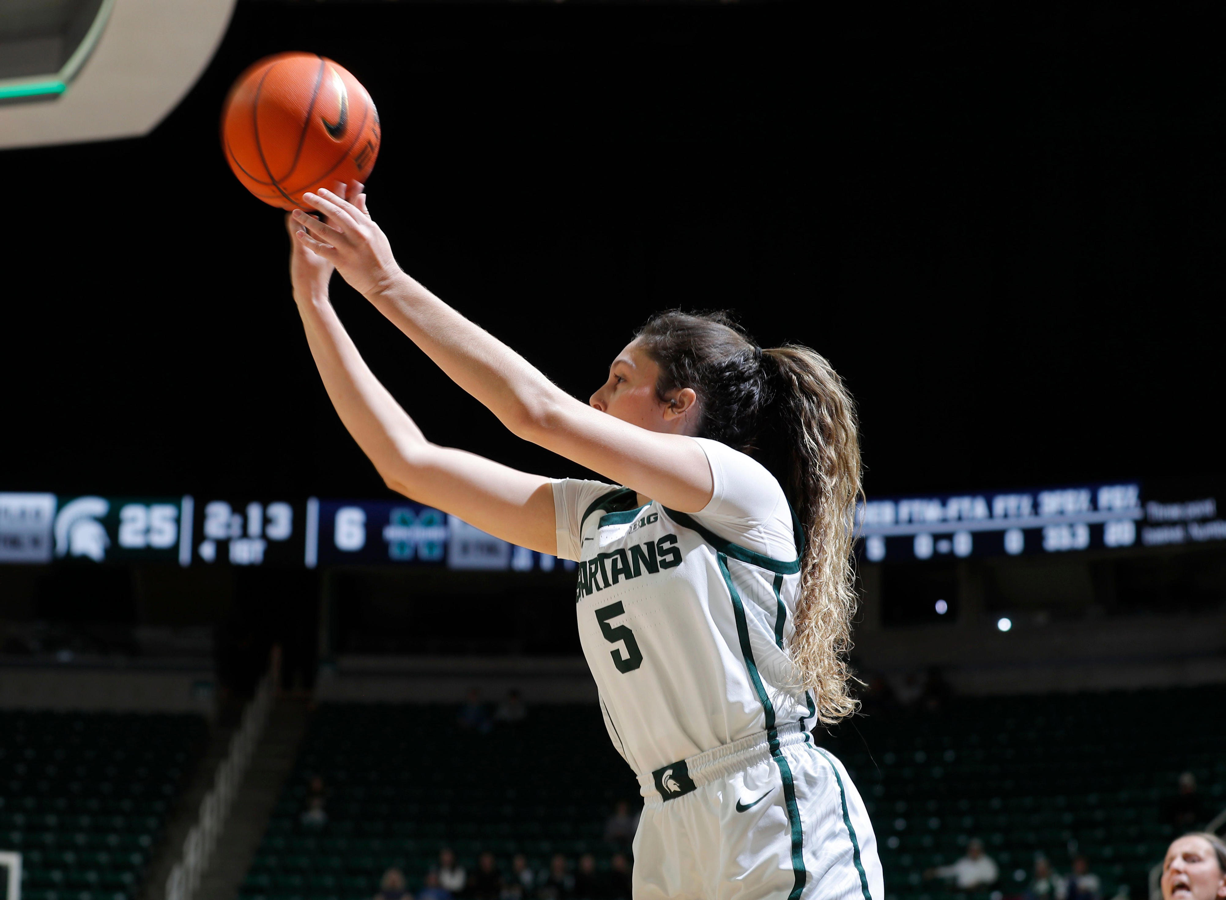 Emma Shumate embracing 'superpower' as shooter, helps lift MSU women to 3-0