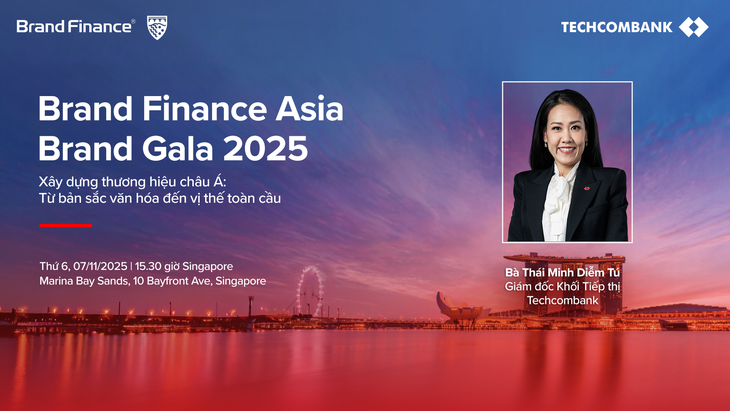 Giám đốc khối tiếp thị Techcombank sẽ tham gia đối thoại tại Diễn đàn thương hiệu hàng đầu châu Á