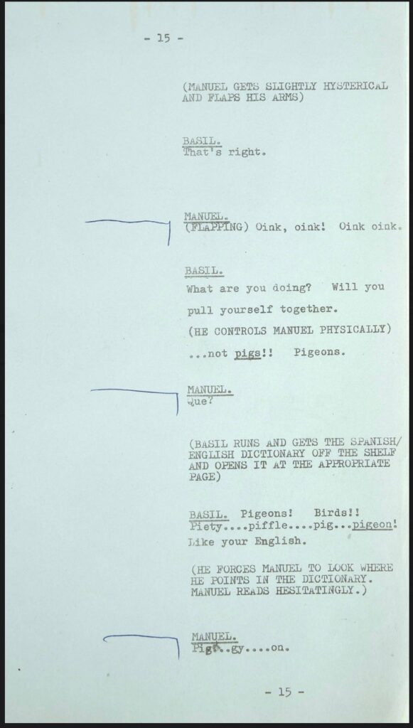 Original Fawlty Towers scripts owned by Manuel to go on sale for over £ ...