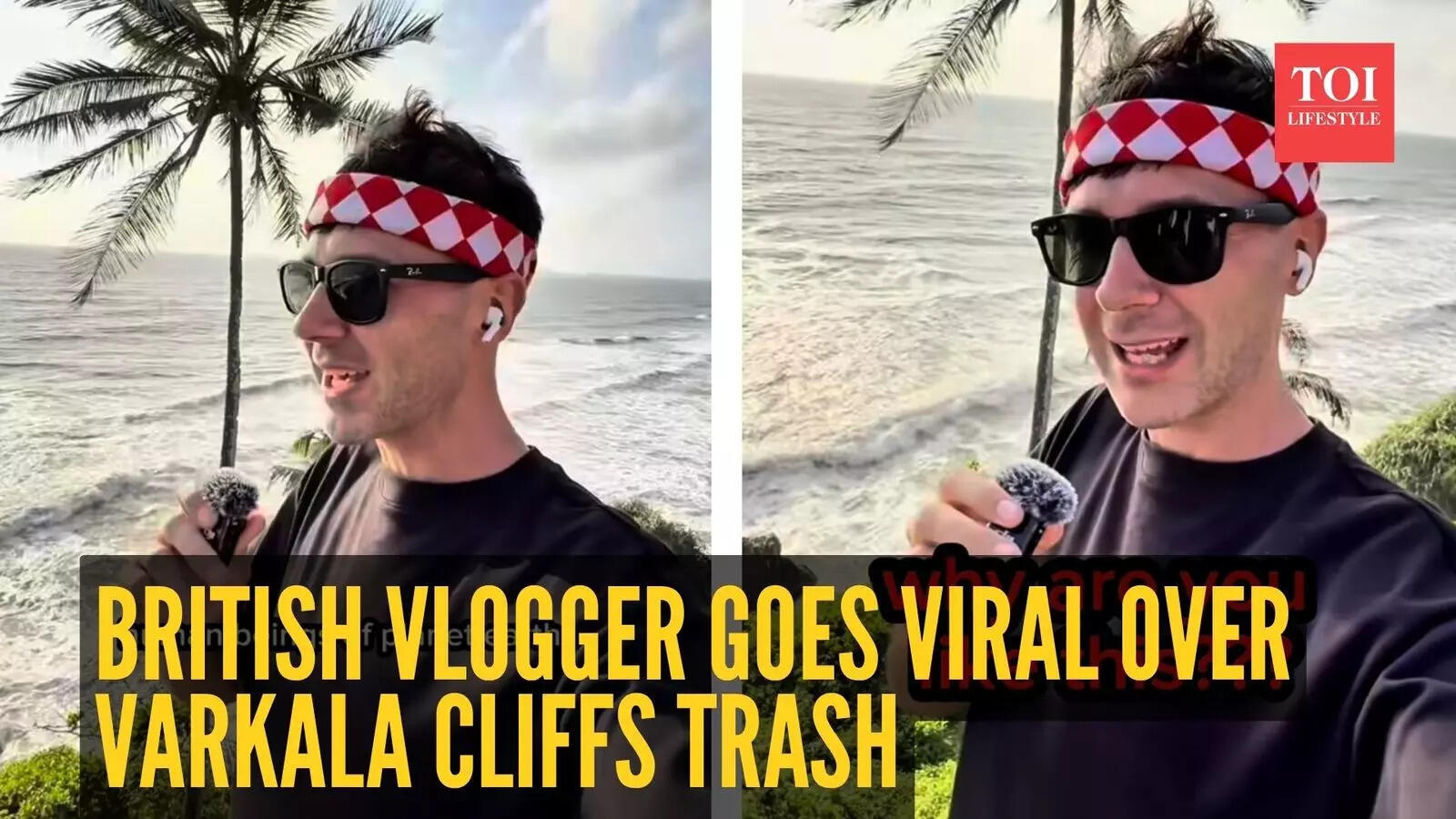 British vlogger goes viral over Varkala cliffs trash: “Completely ...