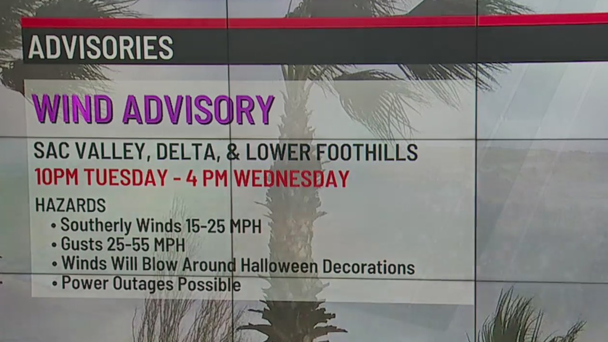 Wind advisory issued for Sacramento Valley