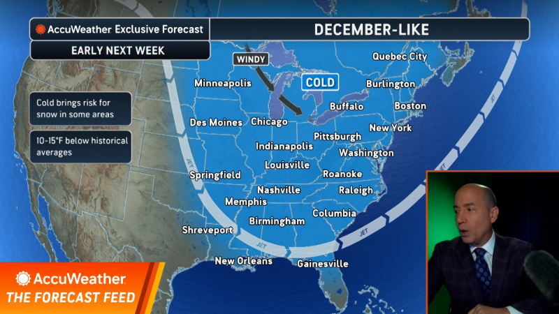 Pattern change to usher in winterlike weather in the central and eastern US