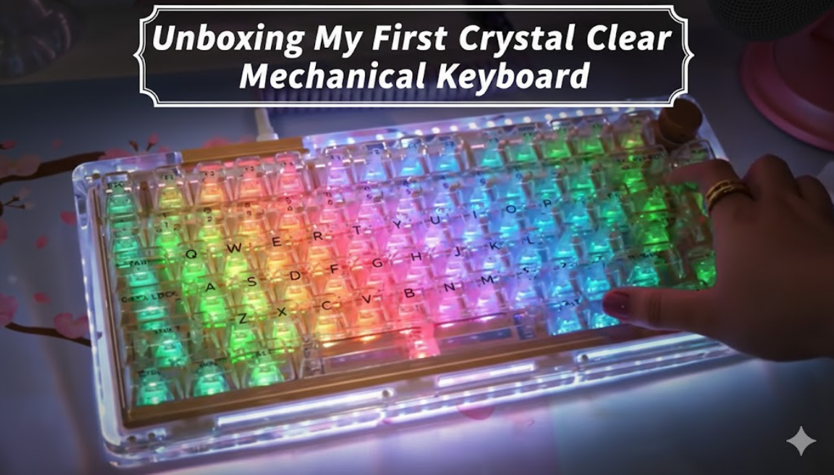 Unboxing My First Crystal Clear Mechanical Keyboard | Pure Aesthetic