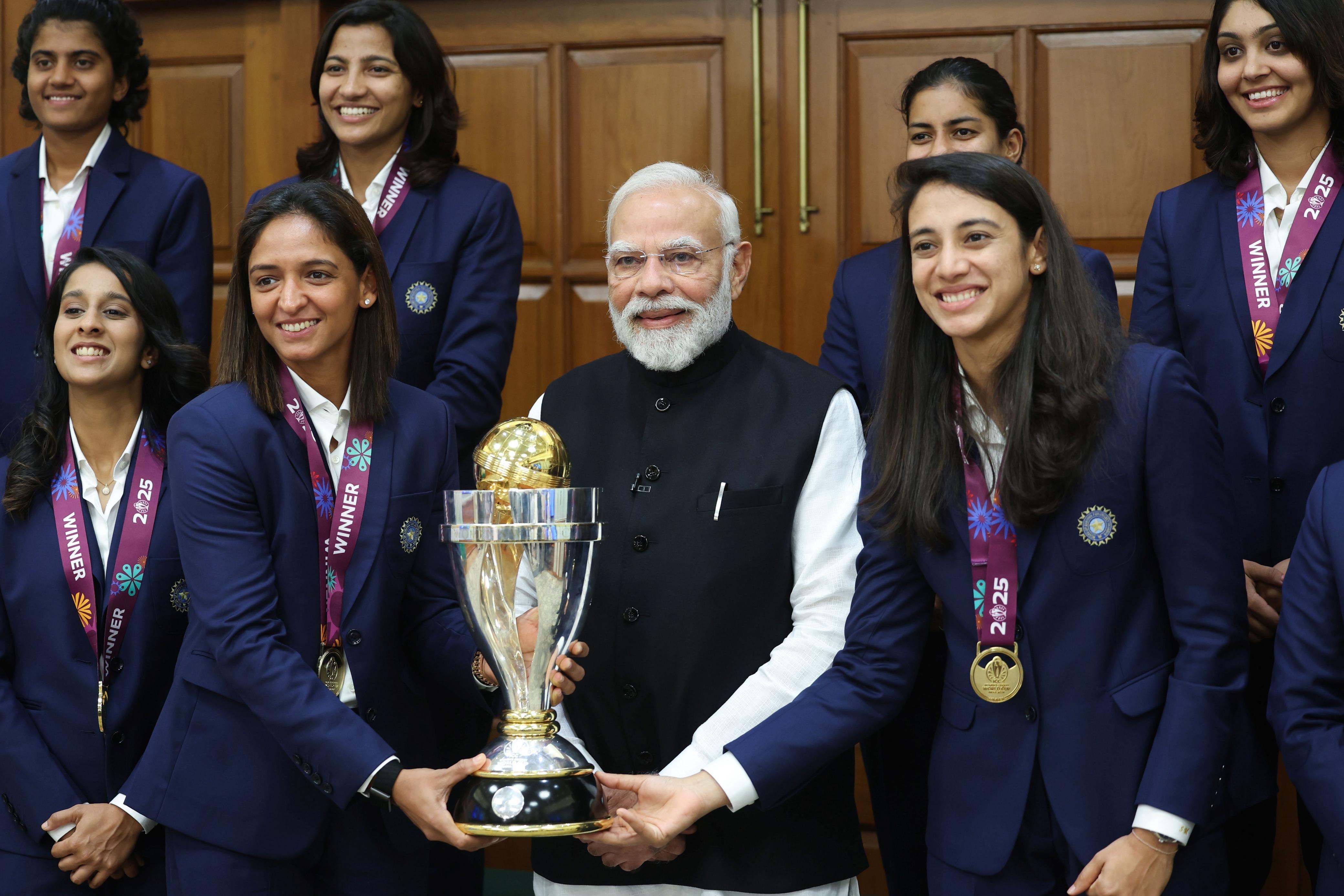 PM Modi felicitates Women's World Cup champions at his residence in New Delhi