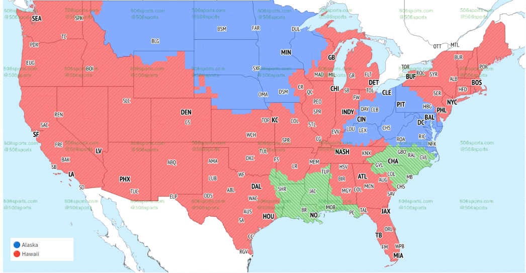 NFL TV broadcast map for Week 10 with Eagles vs. Packers on ESPN's ...
