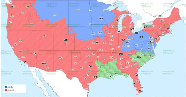 NFL TV broadcast map for Week 10 with Eagles vs. Packers on ESPN's ...
