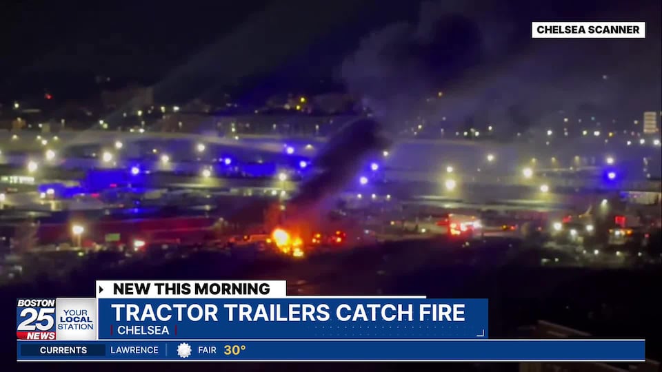 Tractor trailer catches fire in Chelsea