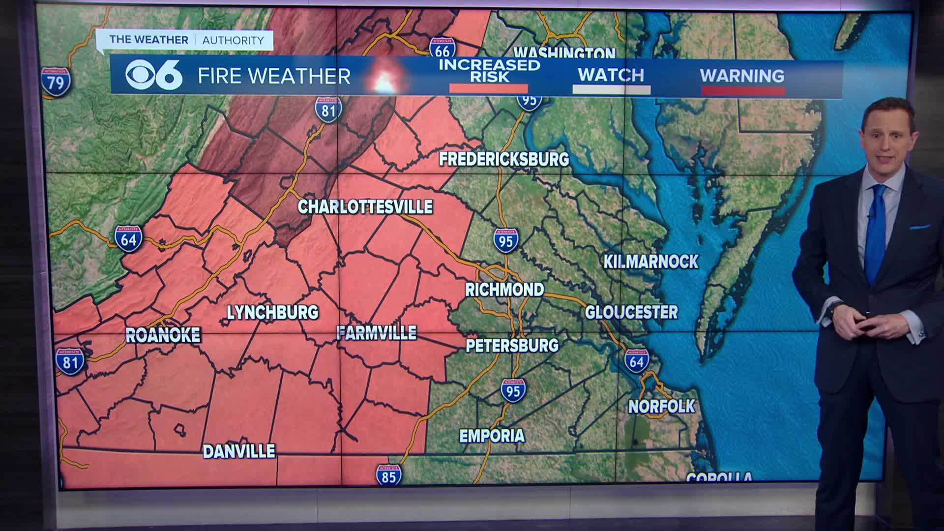 Gusty winds mean increased risk for fire danger for parts of Virginia