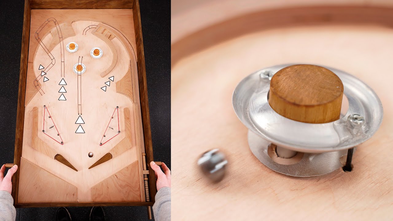 Building a homemade wooden pinball machine from scratch! | DIY step-by ...