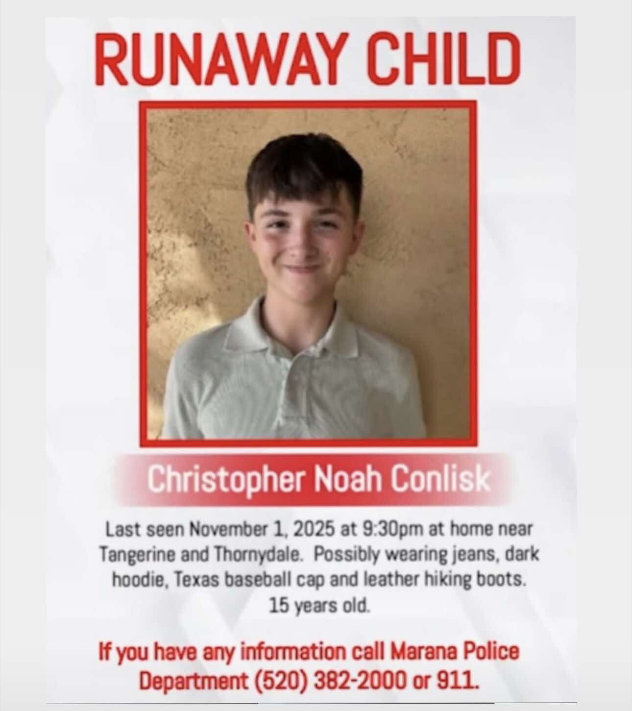 Missing Marana teen found safe