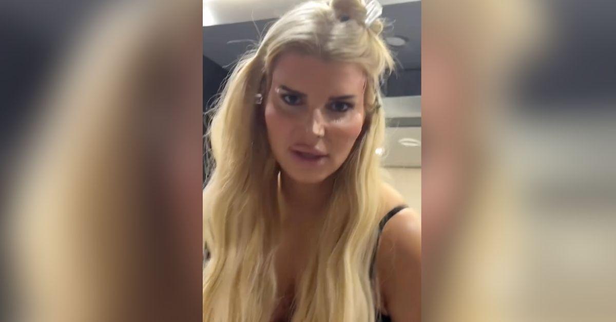 Jessica Simpson Shows Off Long Legs in Garters and Fishnet Tights After ...